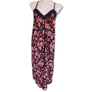 🎉LAST CHANCE🎉 Lucky Brand size M floral Maxi dress with cross back straps